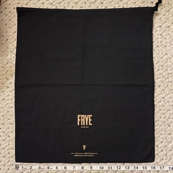 FRYE Black Purse Boots Sneakers Purse logo Bag 18" - Picture 3 of 4